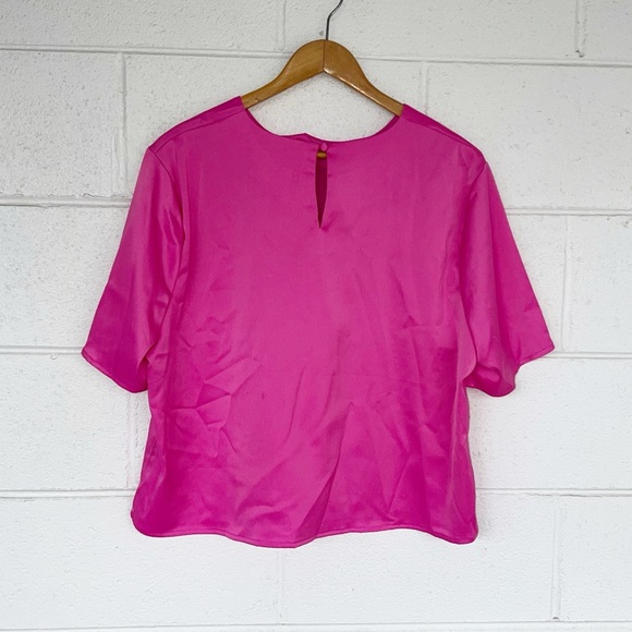 Nasty Gal Collection Barbie Pink Satin Top | Size US 14 - Picture 6 of 9
